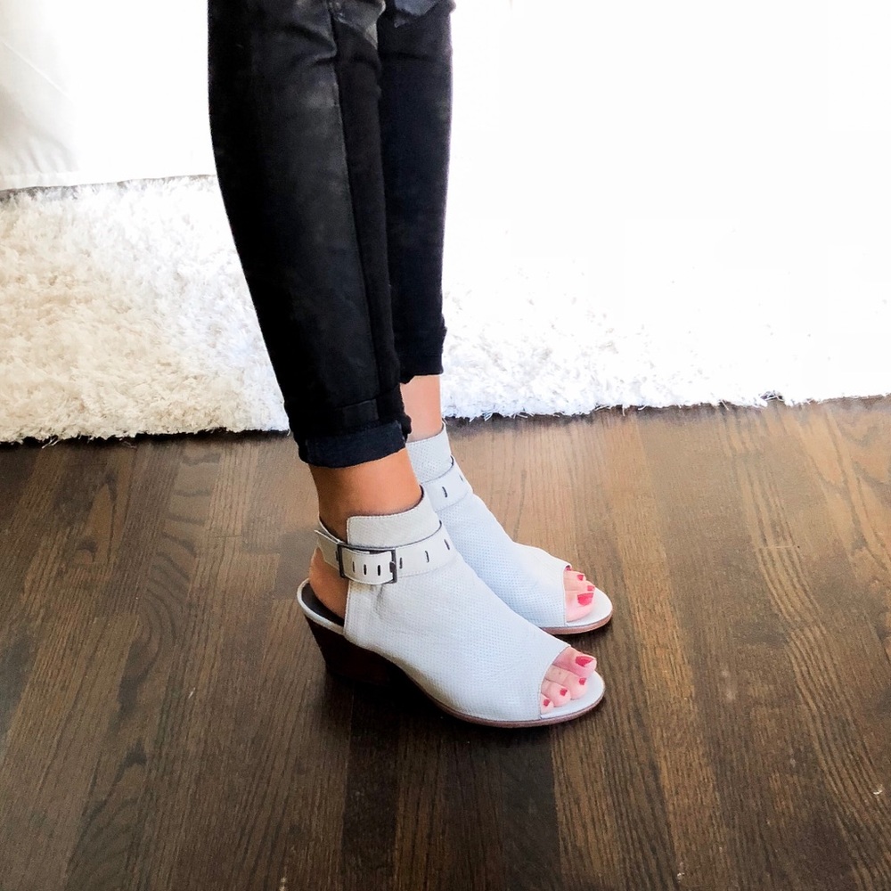 Nicole Peep Toe Leather Booties